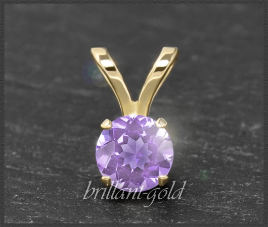 Anhänger 585 Gold Amethyst flieder 4,5,6,7mm